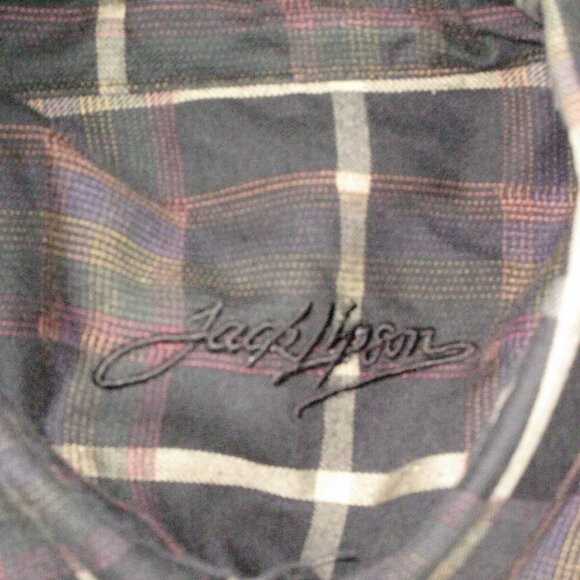 Jack Lipson Black/Brown Plaid Button Front Shirt Size Medium - Picture 5 of 5